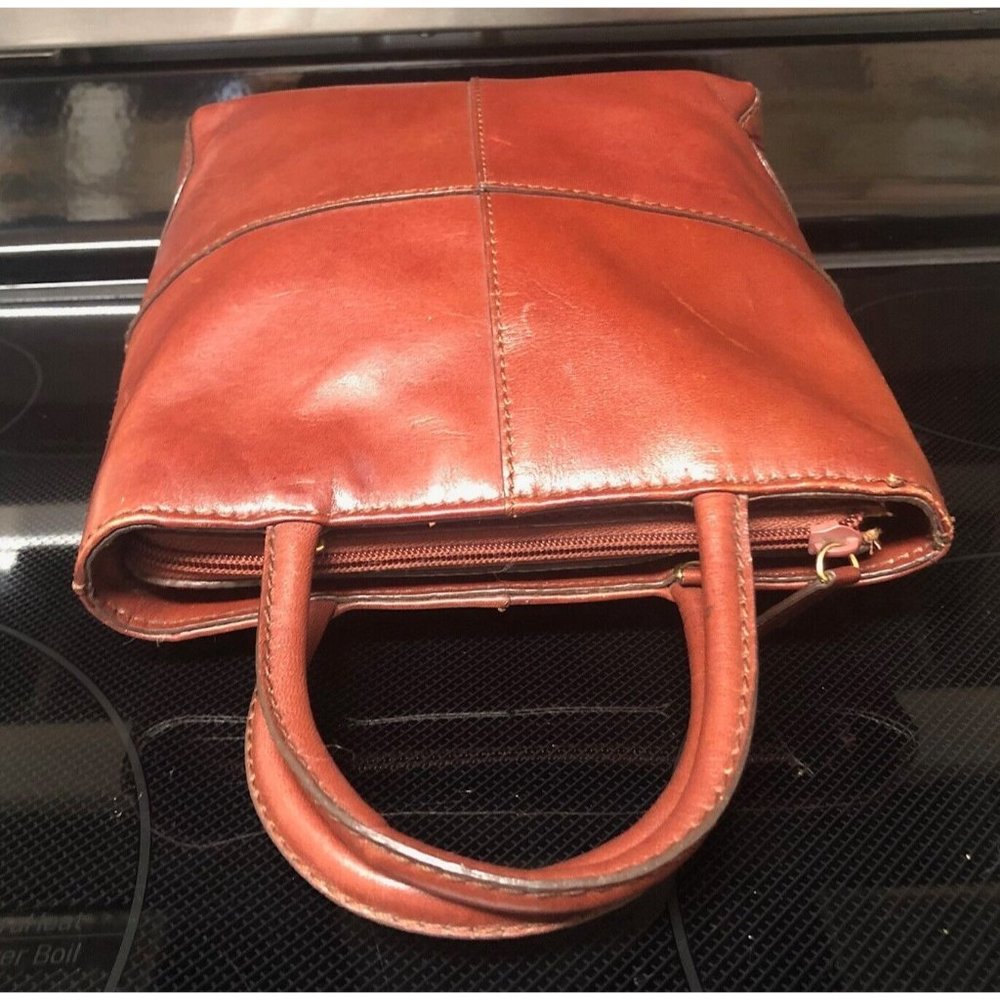 Etienne Aigner Brown Leather Small Top-Handle Tote - Picture 6 of 15